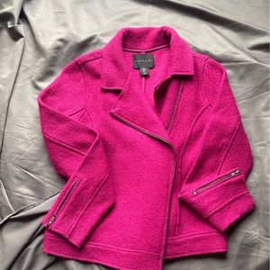 Womens majenta boiled wool zip Jacket size small